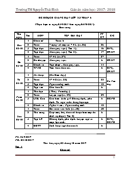 Giáo án Lớp 2 Tuần 6 - Trường TH Nguyễn Thái Bình