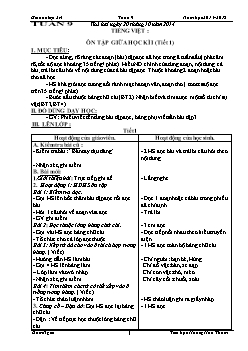 Giáo án Lớp 2 Tuần 9 - Tiểu học Hoàng Hoa Thám