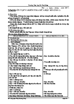 Giáo án Lớp 2 Tuần 9 - Trường Tiểu học Tô Vĩnh Diện