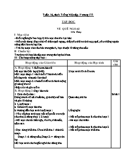 Giáo án lớp 3 môn Tập đọc - Về quê ngoại