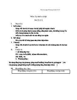 Giáo án lớp 3 môn Tự nhiên xã hội - Bài 52: Cá