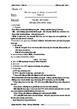 Giáo án lớp 3 - Tuần 15 - Năm học 2012 - 2013