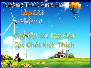 Giáo án lớp 4 - Chủ đề: Tác hại của các chất kích thích