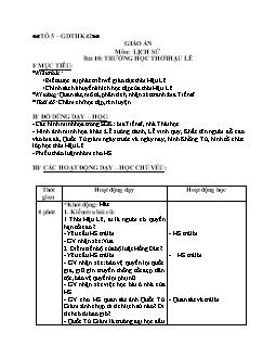 Giáo án lớp 4 môn Lịch sử - Bài 18: Trường học thời Hậu Lê