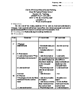 Giáo án lớp 4 môn Tiếng Anh -  Unit 4: We have english! - Lesson 5 - 6
