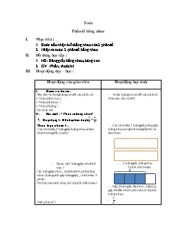 Giáo án lớp 4 môn Toán - Bài: Phân số bằng nhau