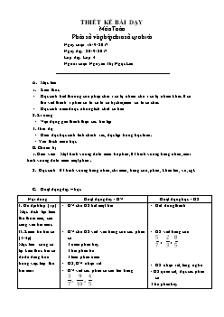 Giáo án lớp 4 môn Toán - Bài: Phân số và phép chia số tự nhiên