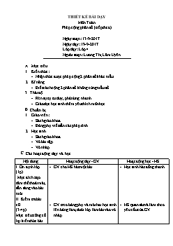 Giáo án lớp 4 môn Toán - Phép cộng phân số (tiếp theo)