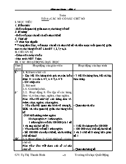 Giáo án lớp 4 môn Toán - Tiết 6 đến tiết 89