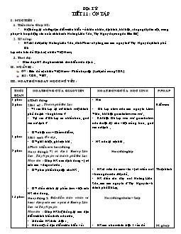 Giáo án lớp 4 tuần 11 môn Địa lý - Tiết 11: Ôn tập