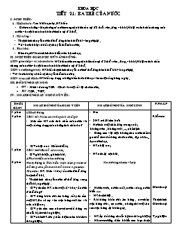 Giáo án lớp 4 tuần 11 môn Khoa học - Tiết 21: Ba thể của nước