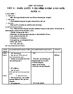 Giáo án lớp 4 tuần 11 môn Kĩ thuật - Tiết 21, 22