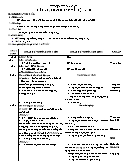 Giáo án lớp 4 tuần 11 môn Luyện từ và câu - Tiết 21: Luyện tập về động từ