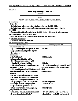 Giáo án Lớp 4 Tuần 11 - Trần Thị Thu Hoài - Trường Tiểu học Lê Lợi