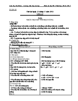 Giáo án Lớp 4 Tuần 12 - Trần Thị Thu Hoài - Trường Tiểu học Lê Lợi