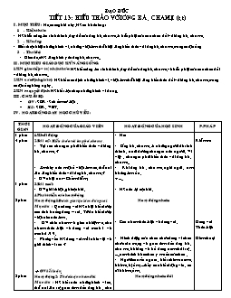 Giáo án lớp 4 tuần 13 môn Đạo đức - Tiết 13: Hiếu thảo với ông bà, cha mẹ (tiếp)