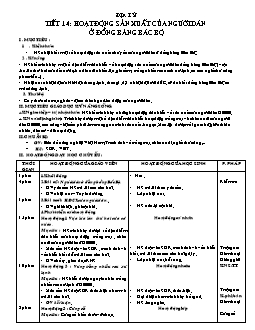 Giáo án lớp 4 tuần 14 môn Địa lý - Tiết 14: Hoạt động sản xuất của người dân ở đồng bằng bắc bộ