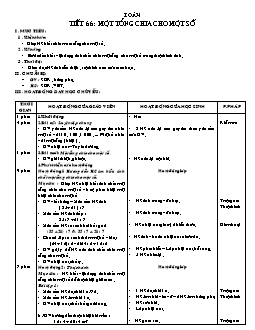 Giáo án lớp 4 tuần 14 môn Toán - Tiết 66 đến tiết 67