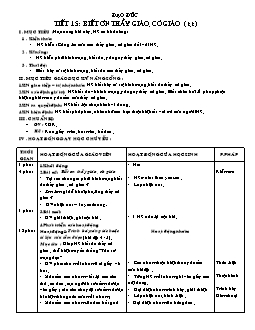 Giáo án lớp 4 tuần 15 môn Đạo đức - Tiết 15: Biết ơn thầy giáo, cô giáo (tiếp)