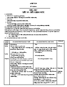 Giáo án lớp 4 tuần 15 môn Khoa học - Tiết 29: Tiết kiệm nước