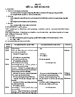 Giáo án lớp 4 tuần 16 môn Địa lí - Tiết 16: Thủ đô Hà Nội