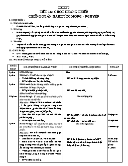 Giáo án lớp 4 tuần 16 môn Lịch sử - Tiết 16: Cuộc kháng chiến chống quân xâm lược Mông - Nguyên