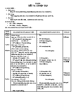 Giáo án lớp 4 tuần 16 môn Toán - Tiết 76 đến tiết 80