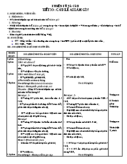 Giáo án lớp 4 tuần 17 môn Luyện từ và câu - Tiết 33: Câu kể ai làm gì