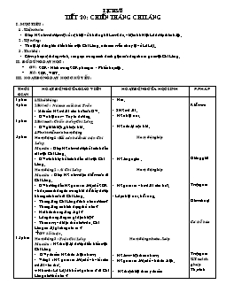 Giáo án lớp 4 tuần 20 môn Lịch sử tiết 20: Chiến thắng Chi Lăng