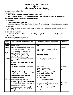 Giáo án lớp 4 tuần 20 môn Tập đọc - Tiết 39: Bốn anh tài (tiếp)