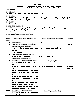 Giáo án lớp 4 tuần 20 môn Tập làm văn - Tiết 39: Miêu tả đồ vật: Kiểm tra viết