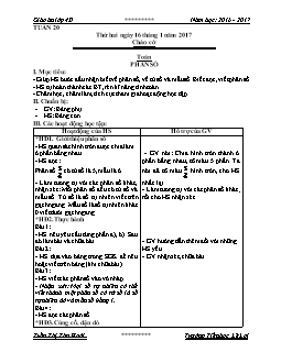 Giáo án Lớp 4 Tuần 20 - Trần Thị Thu Hoài - Trường Tiểu học Lê Lợi