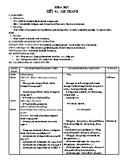 Giáo án lớp 4 tuần 21 môn Khoa học - Tiết 41: Âm thanh