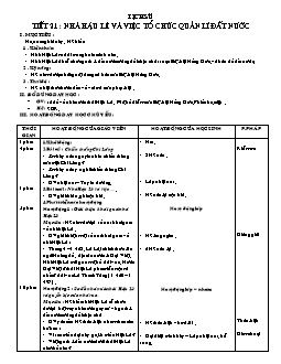 Giáo án lớp 4 tuần 21 môn Lịch sử - Tiết 21: Nhà hậu lê và việc tổ chức quản lí đất nước