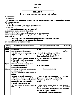 Giáo án lớp 4 tuần 22 môn Khoa học - Tiết 43: Âm thanh trong cuộc sống