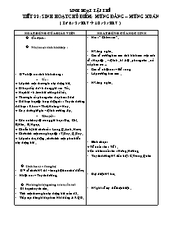 Giáo án lớp 4 tuần 22 môn Sinh hoạt tập thể - Tiết 22: Sinh hoạt chủ điểm: Mừng đảng – mừng xuân