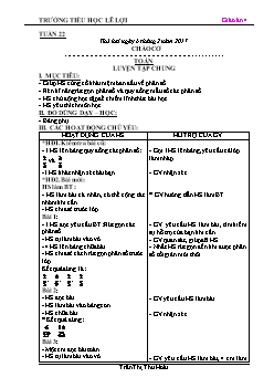 Giáo án Lớp 4 Tuần 22 - Trần Thị Thu Hoài - Trường Tiểu học Lê Lợi