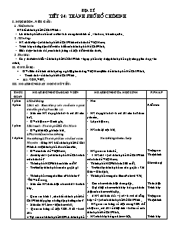 Giáo án lớp 4 tuần 23 môn Địa lí - Tiết 24: Thành phố Hồ Chí Minh