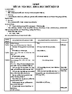 Giáo án lớp 4 tuần 23 môn Lịch sử - Tiết 23: Văn học, khoa học thời Hậu Lê