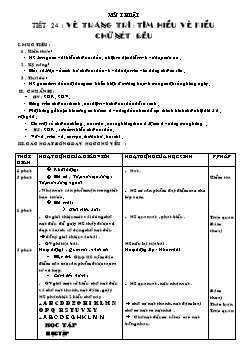 Giáo án lớp 4 tuần 24 môn Mỹ thuật - Tiết 24: Vẽ trang trí: Tìm hiểu vẽ kiểu chữ nét đều