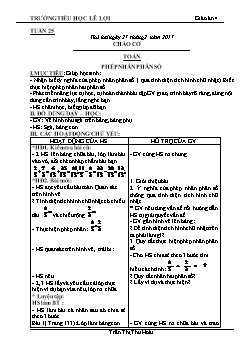 Giáo án Lớp 4 Tuần 25 - Trần Thị Thu Hoài - Trường Tiểu học Lê Lợi