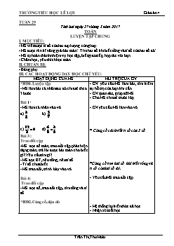 Giáo án Lớp 4 Tuần 29 - Trần Thị Thu Hoài - Trường Tiểu học Lê Lợi