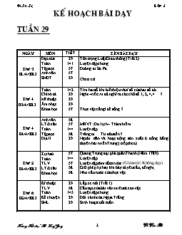 Giáo án Lớp 4 Tuần 29 - Trường Tiểu học “B” Long Giang