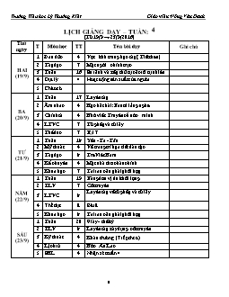 Giáo án Lớp 4 Tuần 4 - Trường Tiểu học Lý Thường Kiệt