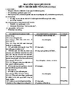 Giáo án lớp 4 tuần 8 môn Hoạt động ngoài giờ lên lớp - Tiết 9: Thi tìm hiểu về ngày 15/ 10 (tiếp)