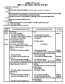 Giáo án lớp 4 tuần 9 môn Luyện từ và câu - Tiết 17: Mở rộng vốn từ: Ước mơ