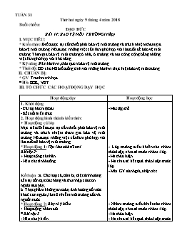 Giáo án Lớp 4 Tuần thứ 31