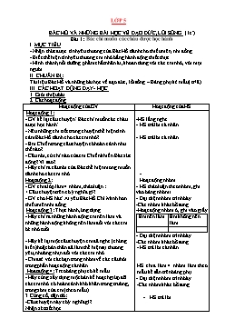 Giáo án lớp 5 - Bác Hồ và những bài học về đạo đức, lối sống