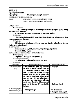 Giáo án lớp 5 môn Tin học - Trường Tiểu học Thịnh Đức