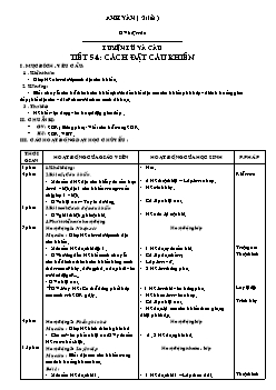 Giáo án Luyện từ và câu 4 tiết 54: Cách đặt câu khiến